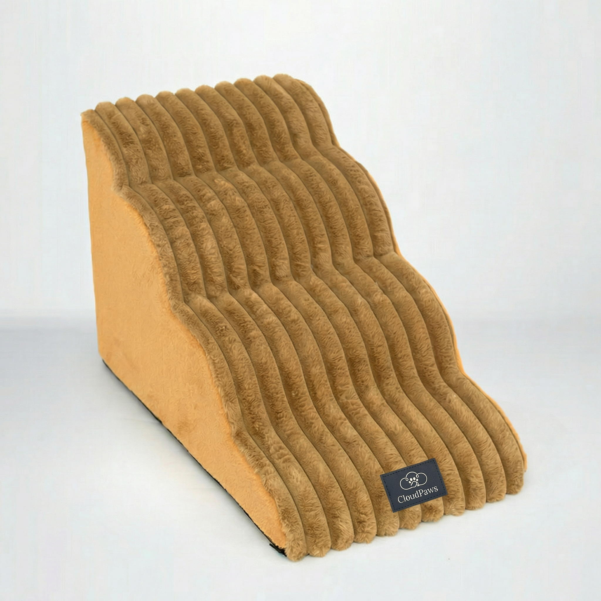 CloudPaws Comfort Stairs — Oatmeal 4-Step — premium memory foam dog steps