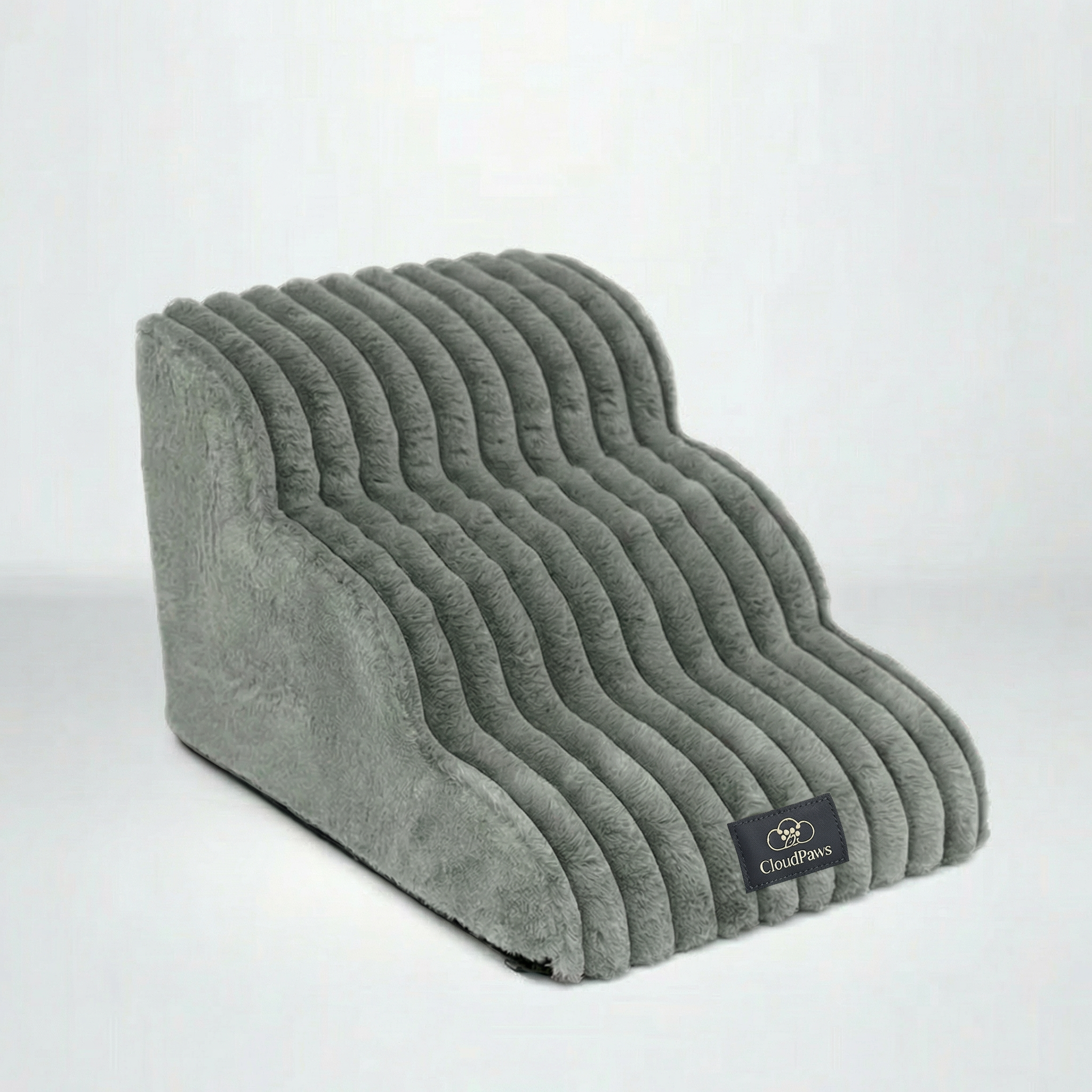 CloudPaws Comfort Stairs — Slate Grey 3-Step — premium memory foam dog steps
