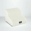 CloudPaws Comfort Stairs — Cumulus White 2-Step — premium memory foam dog steps
